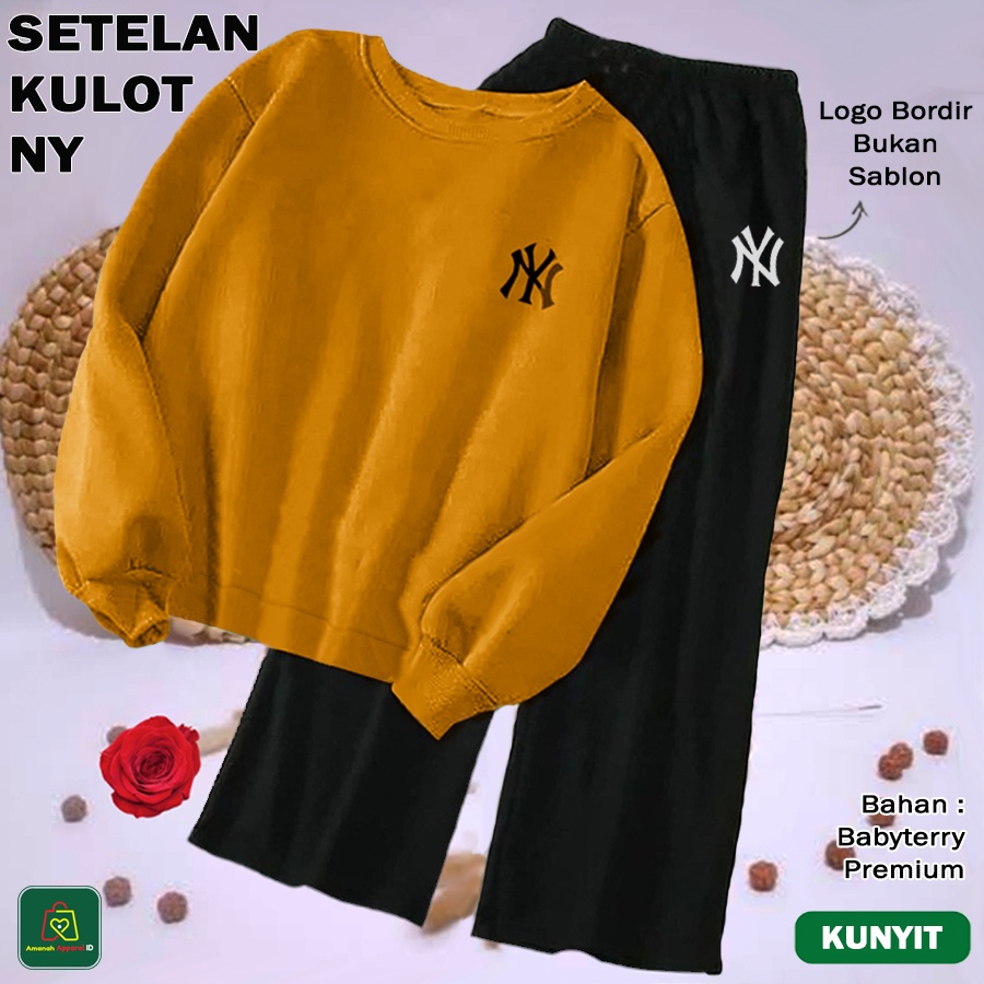 Baju Setelan Wanita KULOT NY Pakaian Perempuan Trendi Kekinian Size XL / 28453