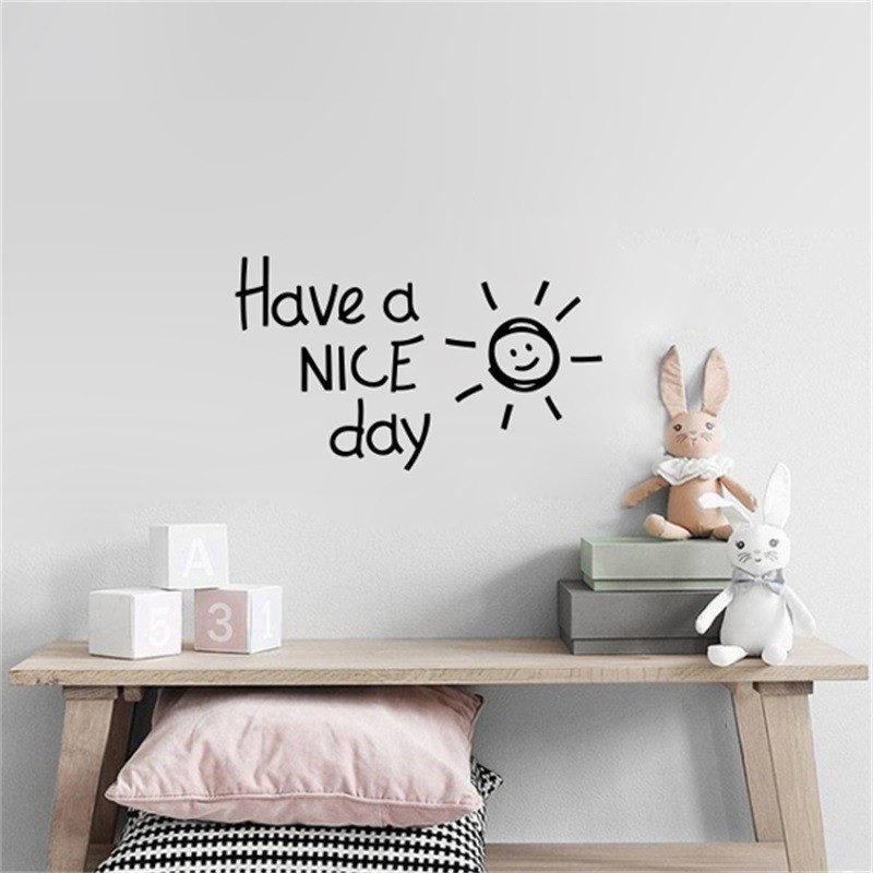 ELFYDO STC001 Sticker Dinding Kata Quote Have A Nice Day Wall Sticker