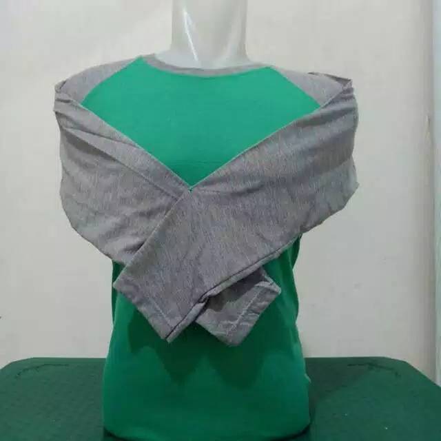 KAOS POLOS RAGLAN LENGAN PANJANG HIJAU TOSCA COMBINASI MISTY