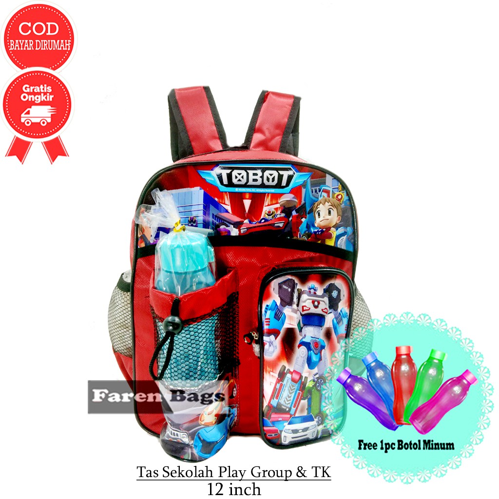 [Paket] Set Sekolah Anak TK Cowok ( Tas-Botol Minum-Set Alat tulis) Tas Anak PG sampai TK Tas Anak