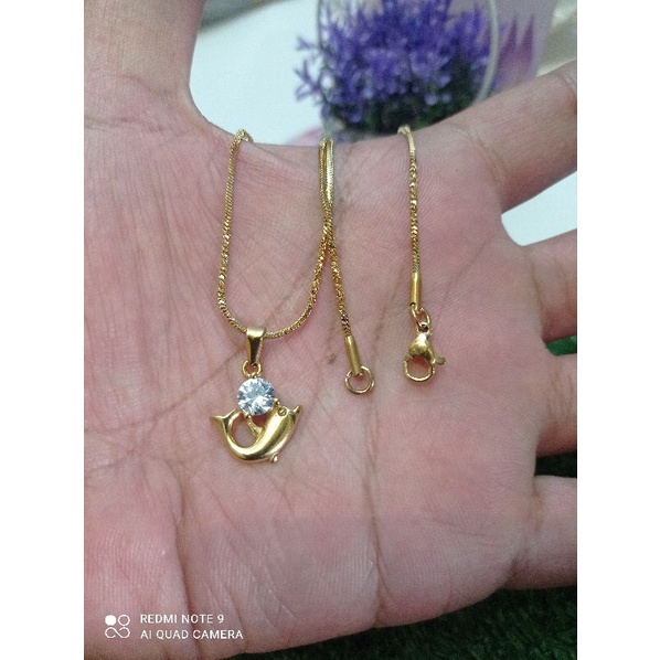 gratis cincin kalung titanium set liontin perhiasan wanita murah