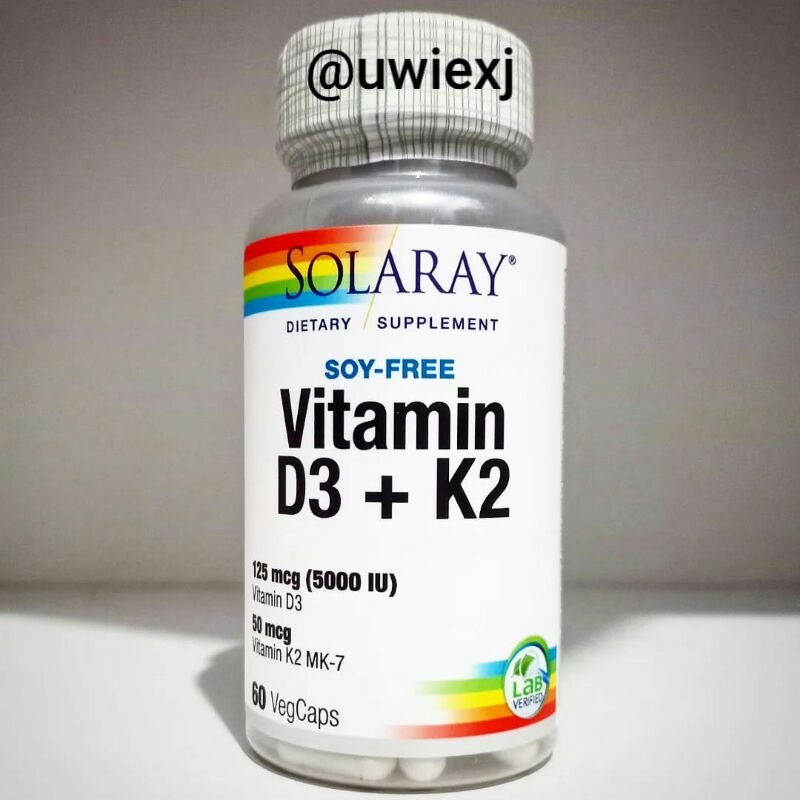 Jual Solaray Vitamin D3 K2, Vit D3 5000iu + K2 Mk7 50mcg / Solaray D3 ...