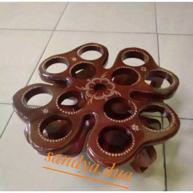 TEMPAT AQUA GELAS MODEL SEMANGGI DARI KAYU JATI ASLI VARIASI CUKIT