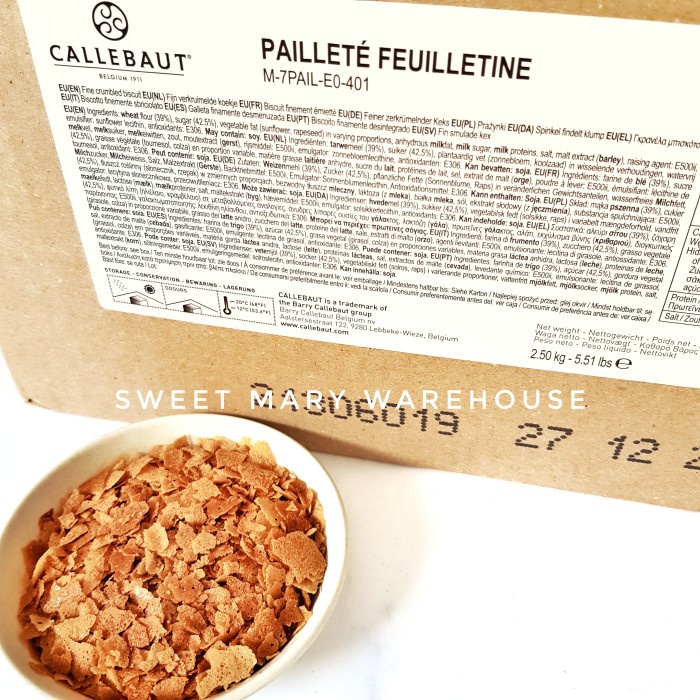Callebaut Feuilletine 500gr Fellutine French Crushed Biscuit 500 gr