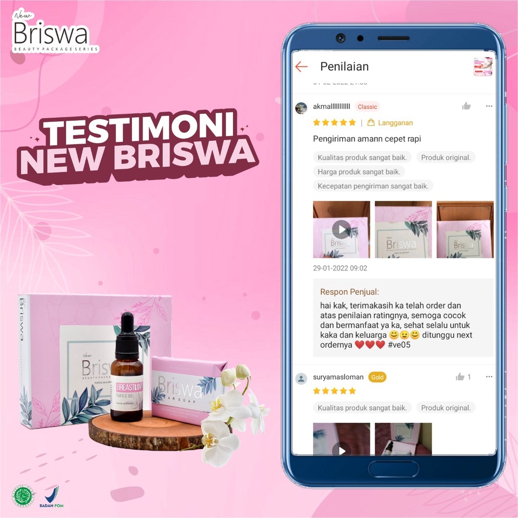 New Briswa - Beauty Package Minyak  Pembesar Pengencang Payudara Menghilangkan Bekas Jerawat