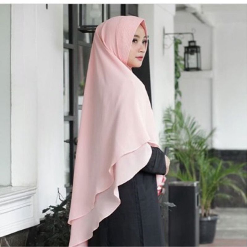 hijab Khimar 2 layert hijab bergo//hijab Khimar jilbab jumbo