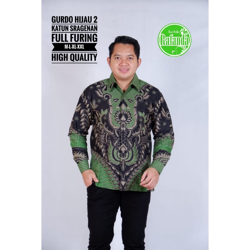 GURDO HIJAU 2 RAFANDA RAFANDA BAJU KEMEJA BATIK PRIA SOLO LENGAN PANJANG PENDEK LAPIS FURING ATASAN BATIK PREMIUM MODERN KATUN HALUS BOKOR KLASIK PERMATA HITAM 2 LURIK ABU PETA UNGGU ALDIANSYAH ANGGARA MERAH PEKSI JODO CEMPAKA HIJAU KOKO MODANG NAVY ADI