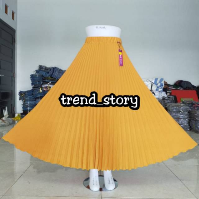 Rok Plisket Payung Standar Polos Trend Story Premium Original