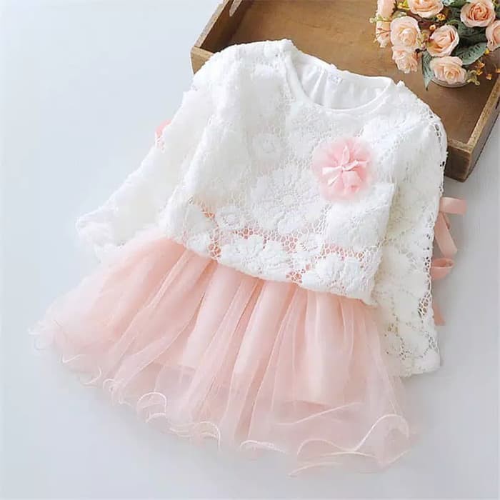 baju bayi dress anak perempuan dress baby doll brukat putih for baby girl