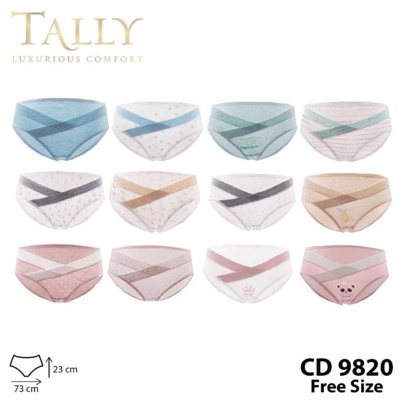 TALLY Cd wanita Hamil Katun Motif 9820 Untuk Kehamilan 0-9 bln bisa Memakainya