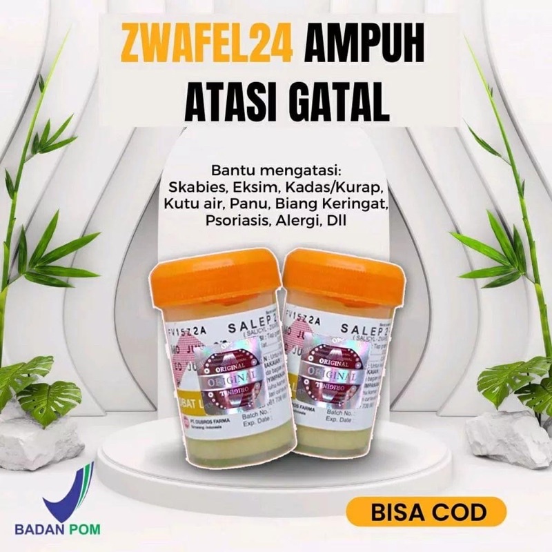 [Beli 1 Gratis 1 ] Salep Gatal Zwafel 24 Asli Original 100% | Obat Saleb Gatel Panu Kadas Kurap Kutu Air Eksim Scabies Selangkangan