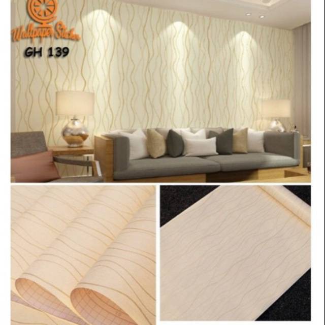 1 Roll 1 Kg / Wallpaper Stiker Dinding 45 cm x 10 metr / Bahan PVC Anti Air Solusi Dekorasi