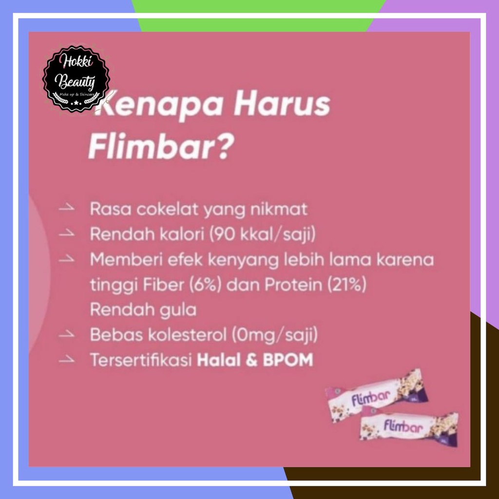 FLIMBAR FLIM BAR FLIMTY 1 BOX ISI 12 PCS SNACK SEHAT FIBER PROTEIN BAR - CEMILAN SEHAT