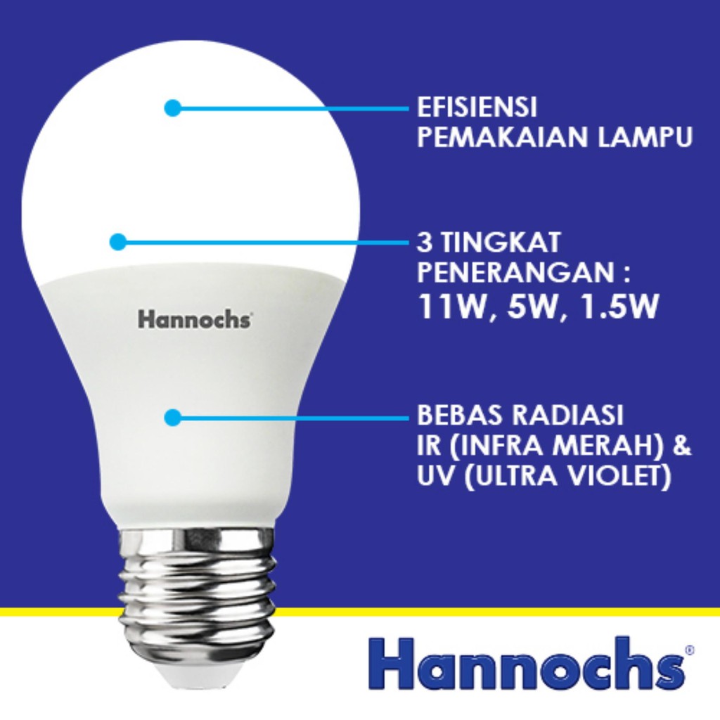 Lampu LED Hannochs Click n Dim / Bohlam LED tdk perlu dimmer