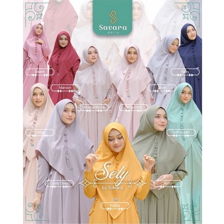 Gamis set Khimar Syar'i Terbaru Sely By Savara