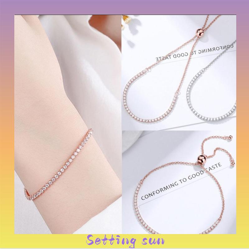 Gelang  Serut Titanium Rantai Adjustable Bracelet Perhiasan Wanita TN