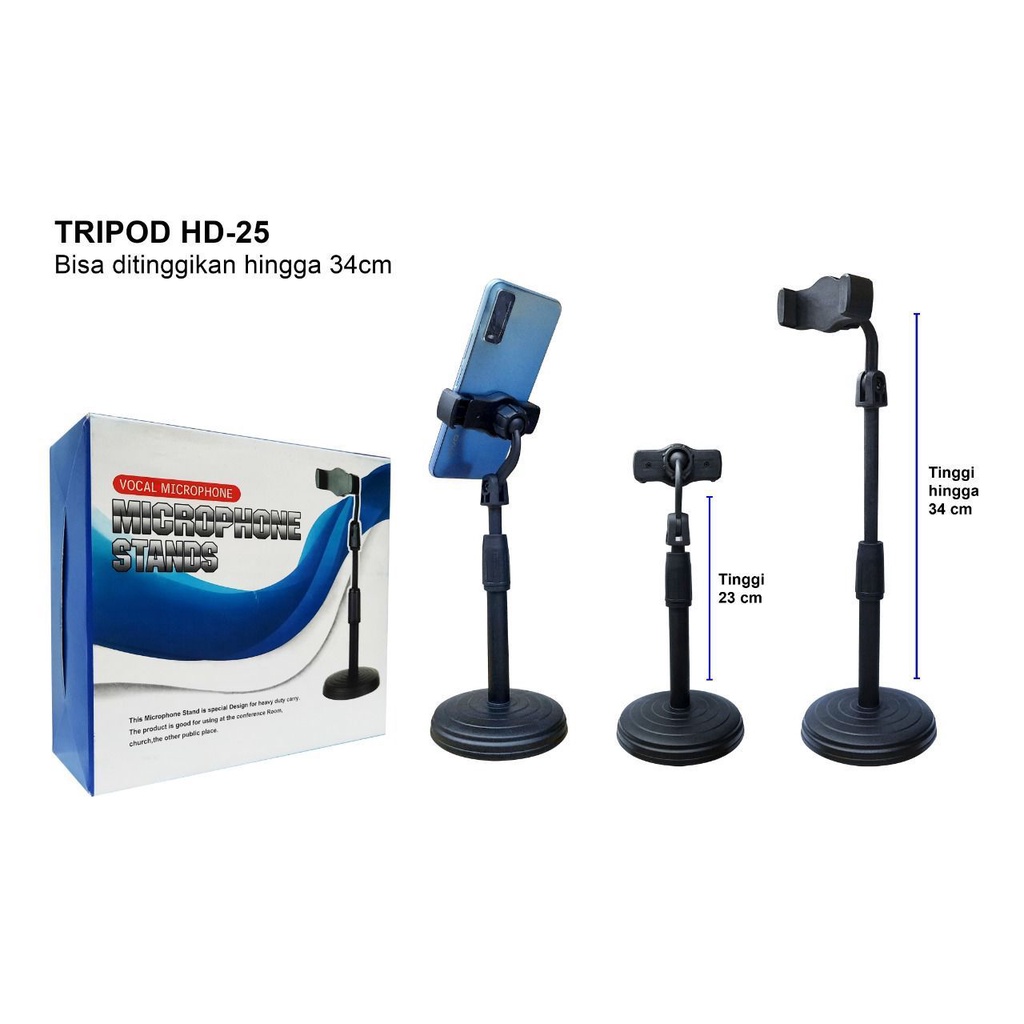 HD-25 TRIPOD PHONE HOLDER - STAND HOLDER UNIVERSAL - DUDUKAN HP