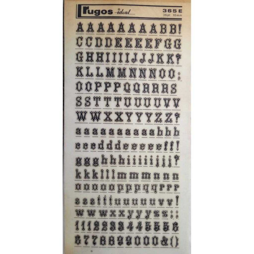 rugos huruf 36pt 10mm