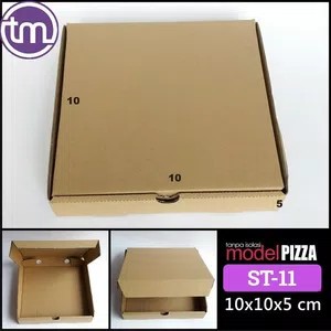 

KOTAK ST-11 10X10X5 CM KARDUS PIZZA COKLAT POLOS DUS BOX BAJU DISTRO AKSESORIS