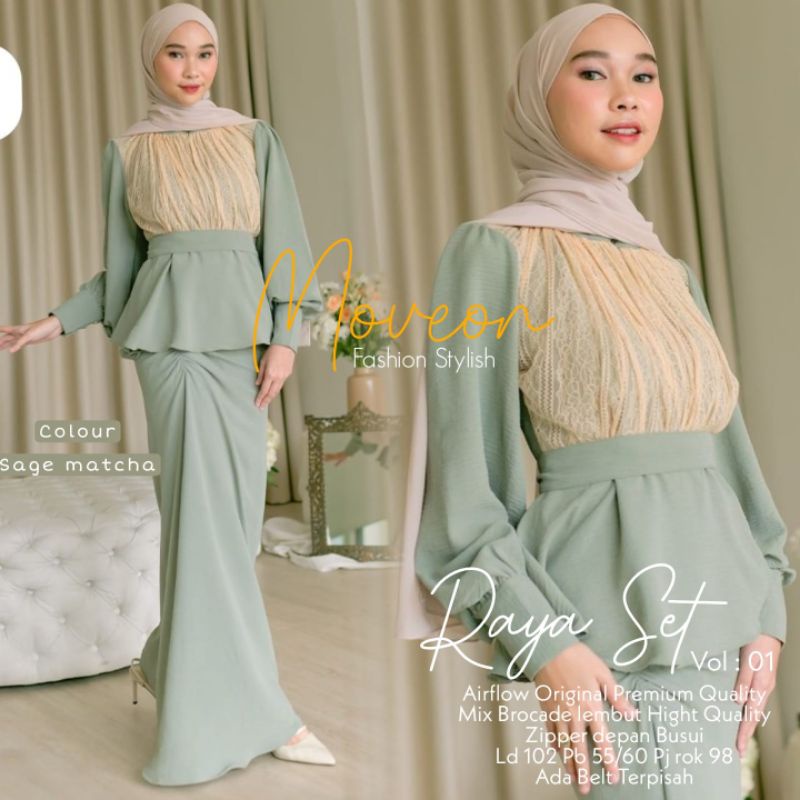 Raya Set Vol 01 02 By MOVE ON • Setelan Rok Wanita • Atasan Blouse Tunik Rok Skirt Maxi Wanita Musli