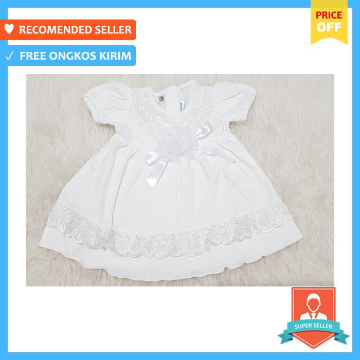 Dress bayi newborn putih dress anak bayi perempuan nazumi renda putih - baju bayi perempuan