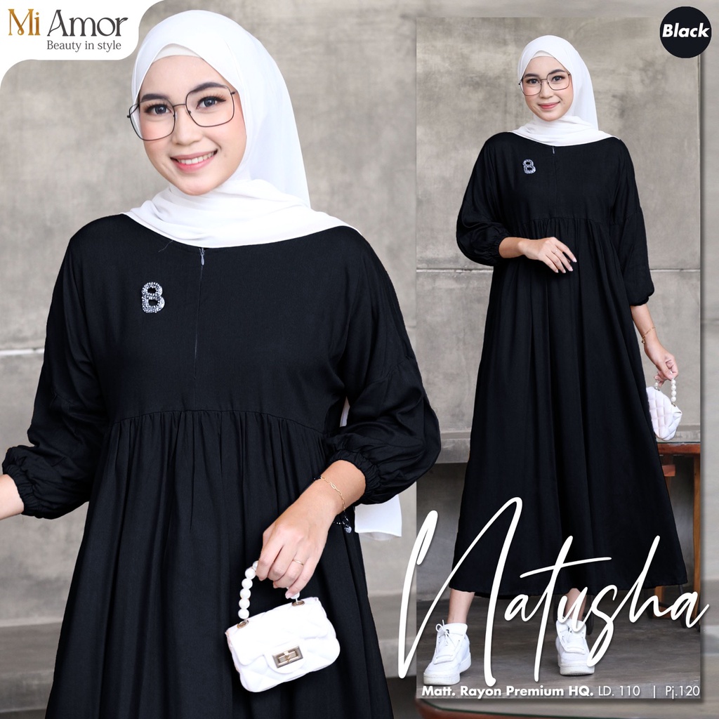 MIDI DRESS GAMIS REMAJA DEWASA TERBARU 2022 NATUSHA BAHAN RAYON