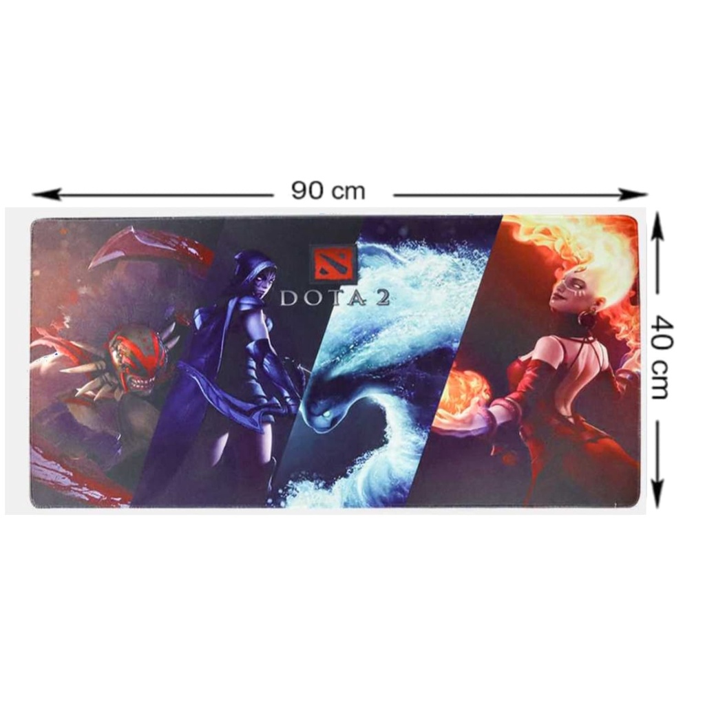 Mouse Pad Gaming XL Desk Mat | Alas Mouse Ukuran Besar Motif DOTA 40 x 90 cm Anti Slip