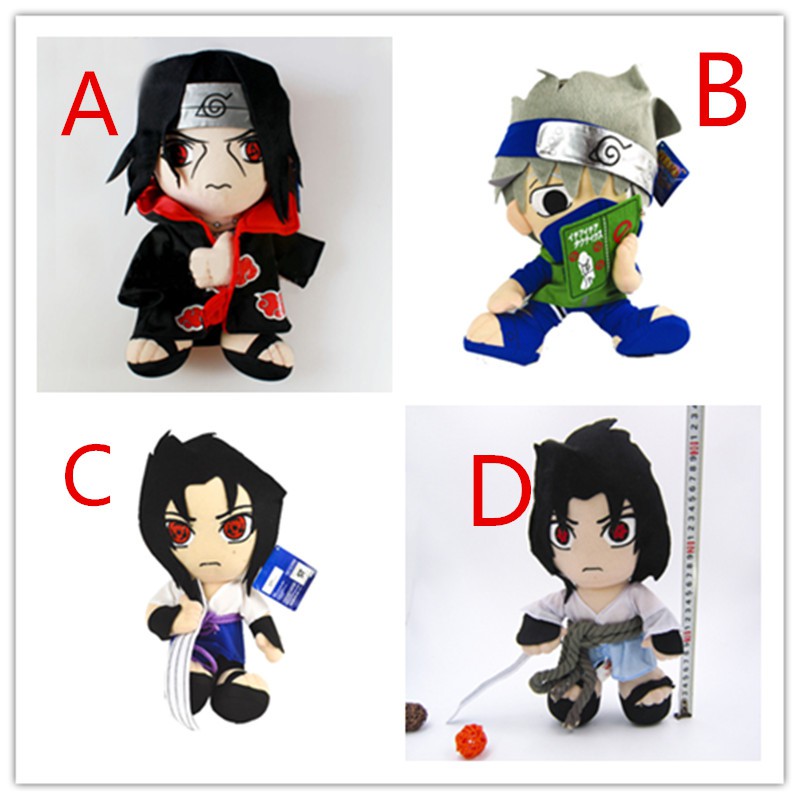 mainan 4 Style Japan Anime NARUTO Uchiha Sasuke Hatake Kakashi Uchiha Itachi 30cm Plush Soft