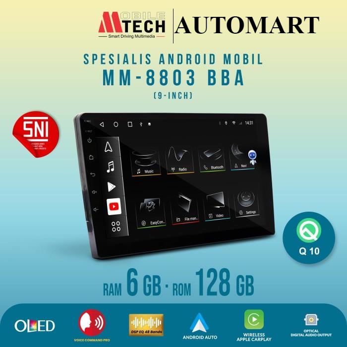 Mtech Headunit Android MM-8803 BBA 6GB / 128 GB 9inch 10inch
