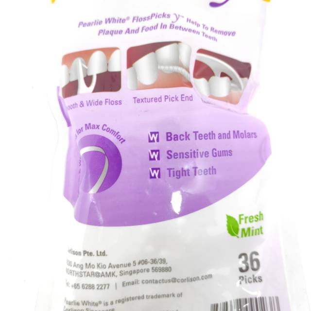 Pearlie white floss pick Y / pearlie white dental floss /