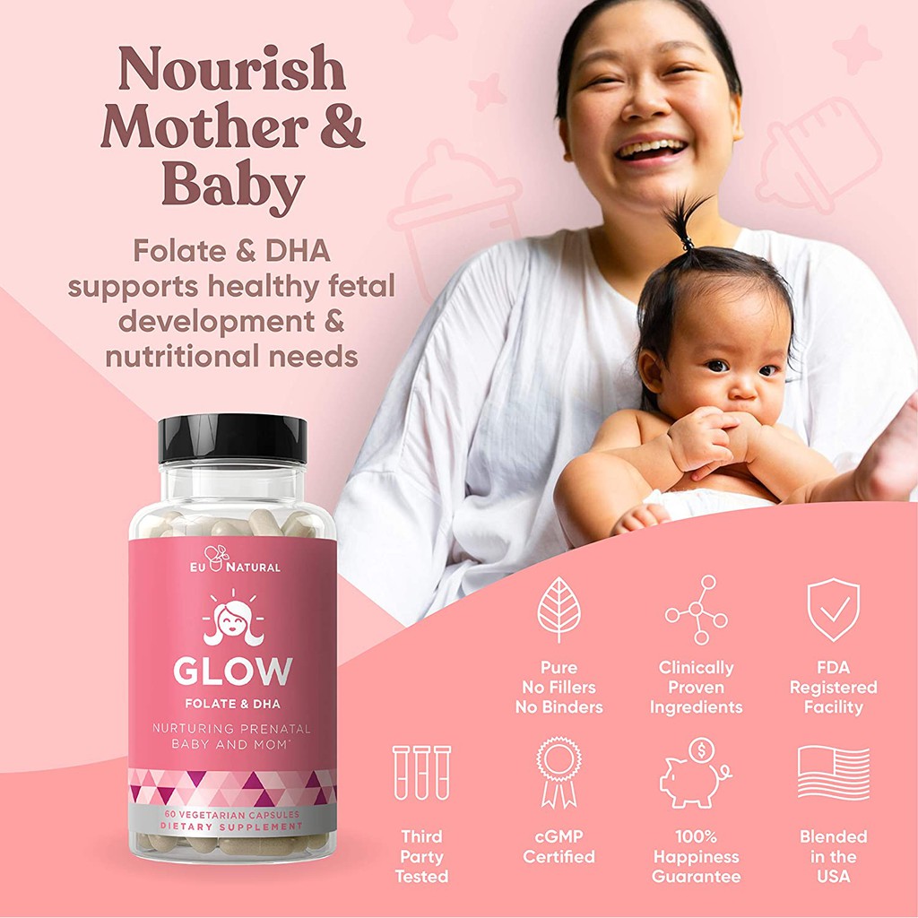 Eunatural / Eu Natural GLOW Supplemen Mutivitamin Wanita 25in1+ FOLIC ACID &amp; DHA Untuk Prenatal, Ibu Hamil &amp; Menyusui ORGINAL USA