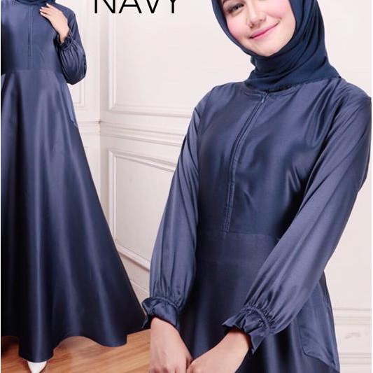 Gilia Emma Satin Polos Gamis Dress Wanita Pakaian Muslim Bahan Satin All Size Shopee Indonesia