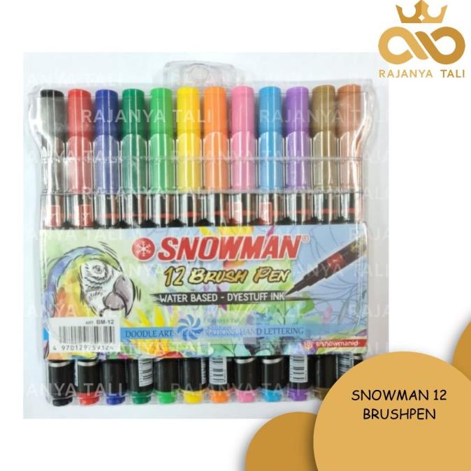 

[[COD]] SNOWMAN 12 BRUSHPEN / BRUSH PEN / KUAS KALIGRAFI WARNA 12 CUCI GUDANG Kode 1348