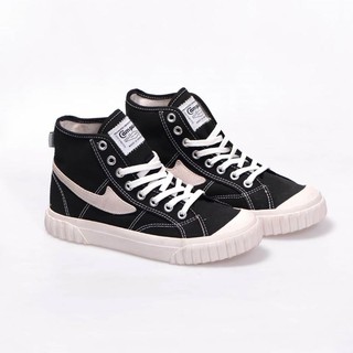 SEPATU CAMPUSS BLACK WH   ITE VINTAGE SMESTA SEMESTA LOW HIGH