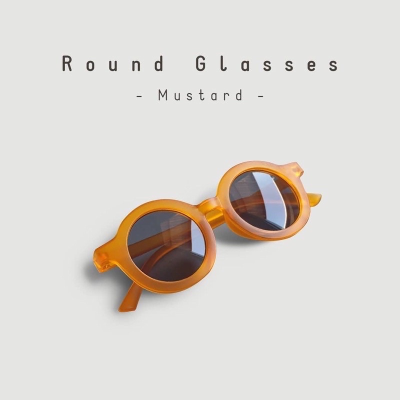Kacamata Anak Sunglasses Bayi Balita Baby Kids Cute Anti UV Ootd Fashion Anak Cowok Cewek Laki Laki-Yellow Bulat