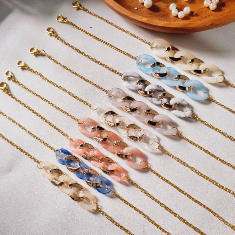 Konektor Masker Hijwb Marmer Mewah / Konektor Masker Simple | Konektor Masker Model Rantai