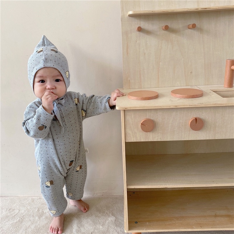 Pear jumpsuit in cream and grey