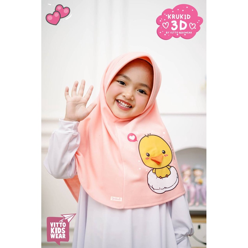 Jilbab Instan Anak Krukids 3D by Vitto