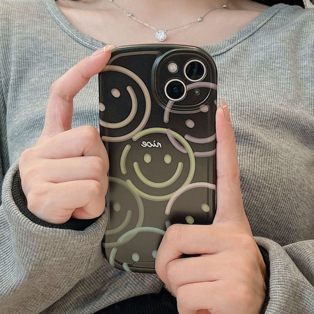 Case Motif Smiley Gaya Jepang Dan Korea Untuk iPhone 12 13 11 Pro Max X Xs Max Xr ijnj