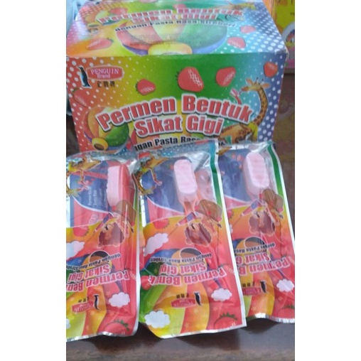 

[SR-Mart] Permen Bentuk Sikat Gigi rasa Strawberry @15 gr (4 bh Rp.10.000)