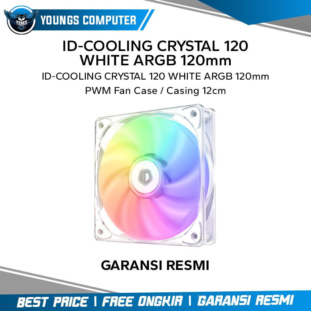 ID-COOLING CRYSTAL 120 WHITE ARGB 120mm PWM Fan Case / Casing 12cm