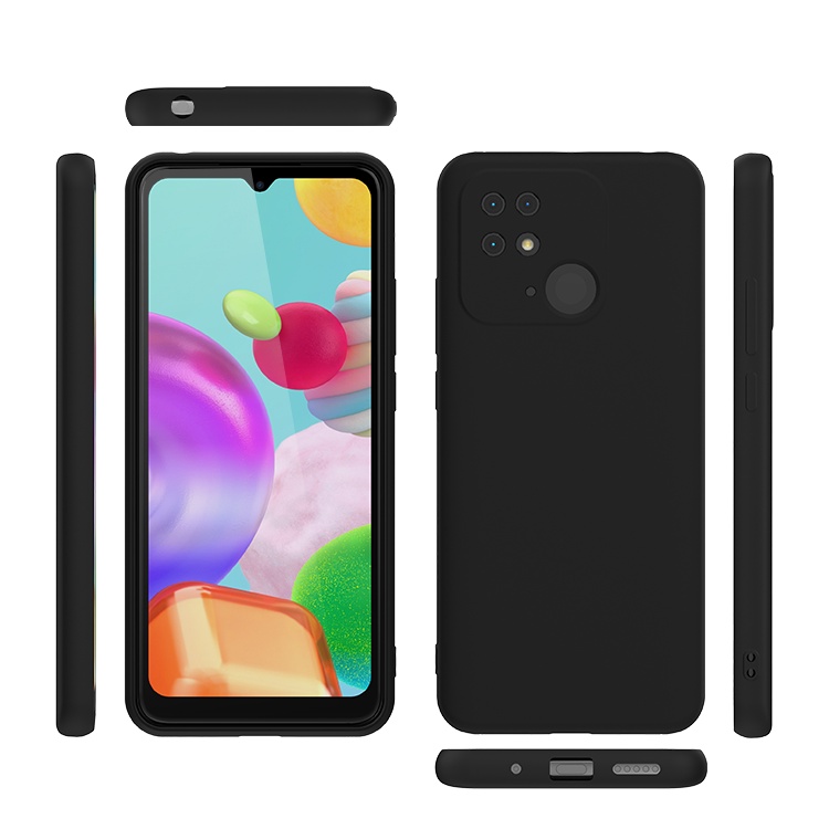 Case Black Matte Xiaomi Redmi 10C 2022 New Casing + Tempered Glass Full Cover