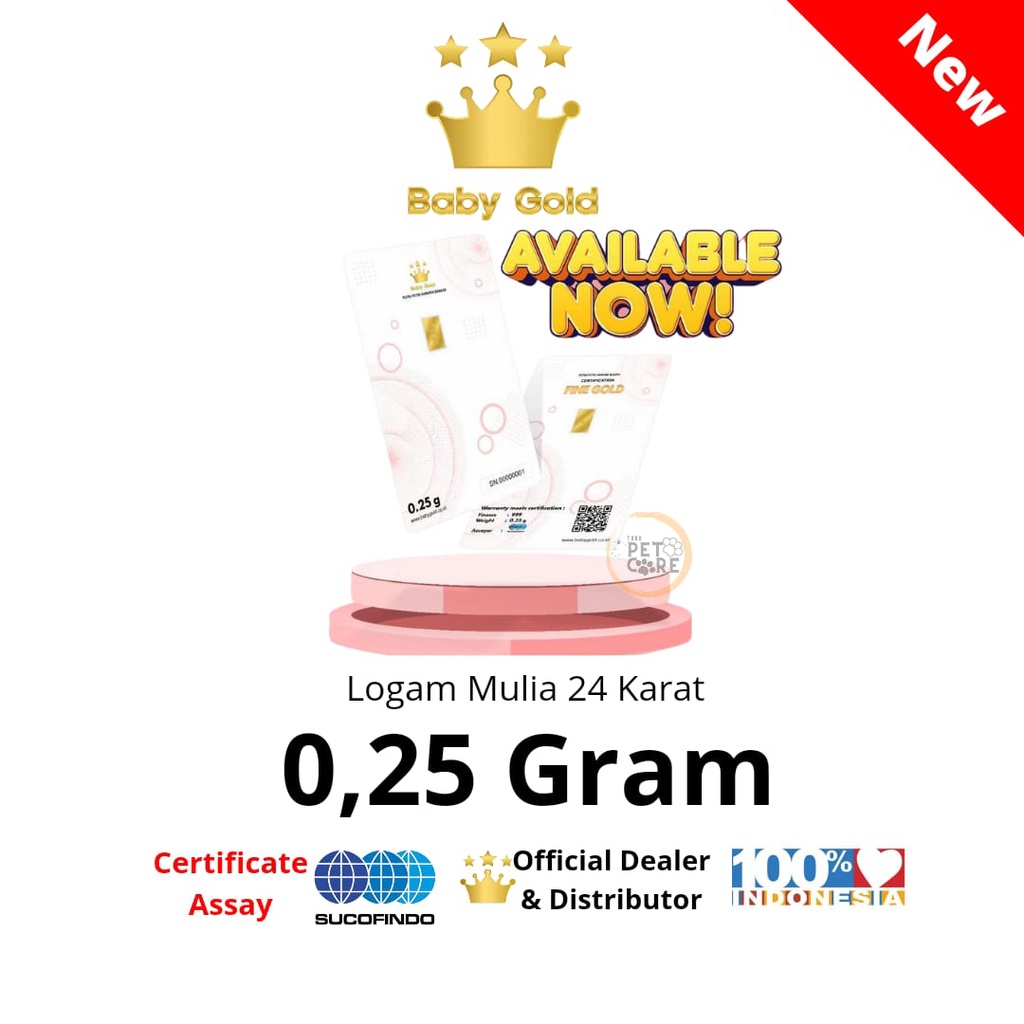 BABY GOLD 0.25 GRAM LOGAM MULIA EMAS MURNI