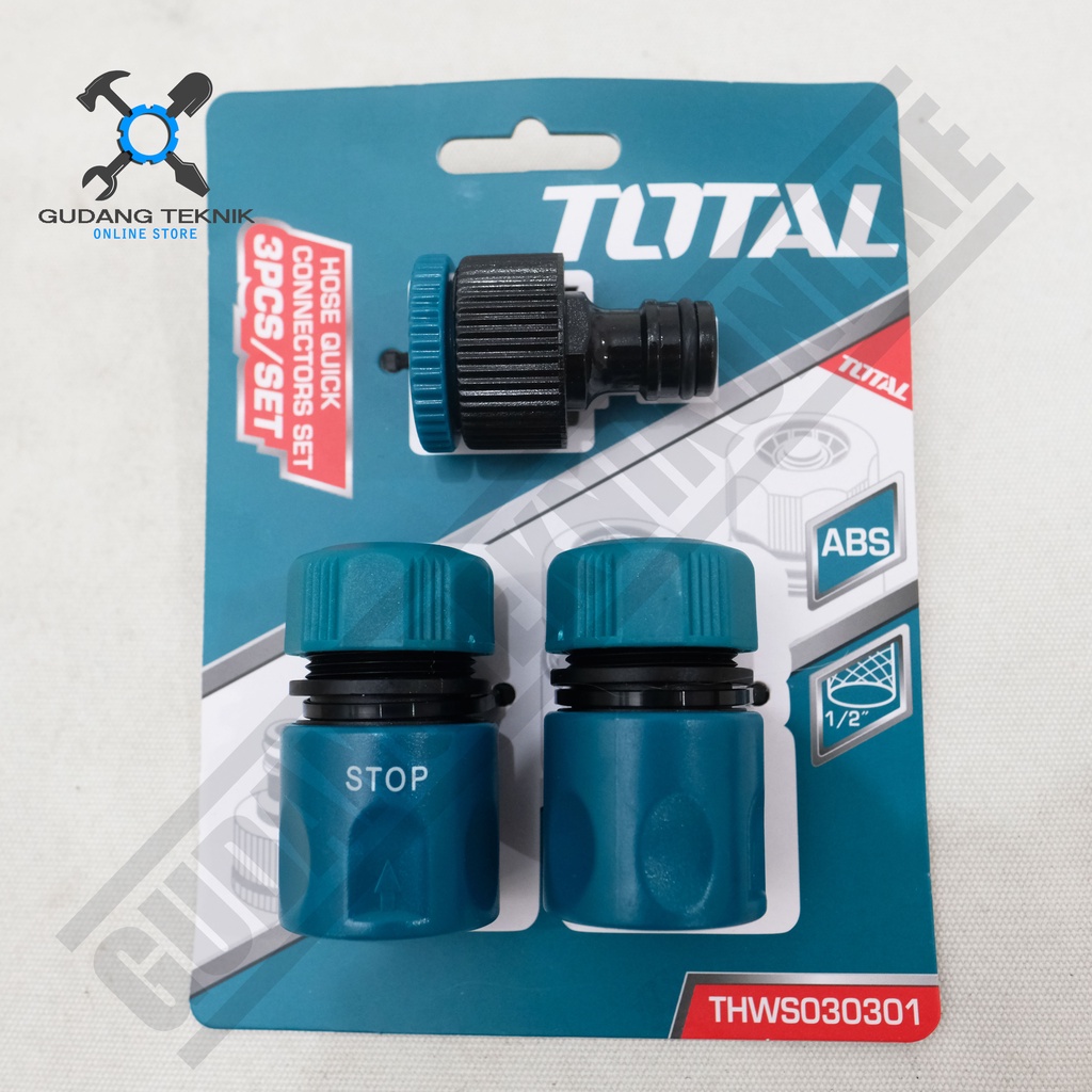 Sambungan Selang Air Set 3Pcs TOTAL THWS030301 / Hose Quick Connector THWS 030301