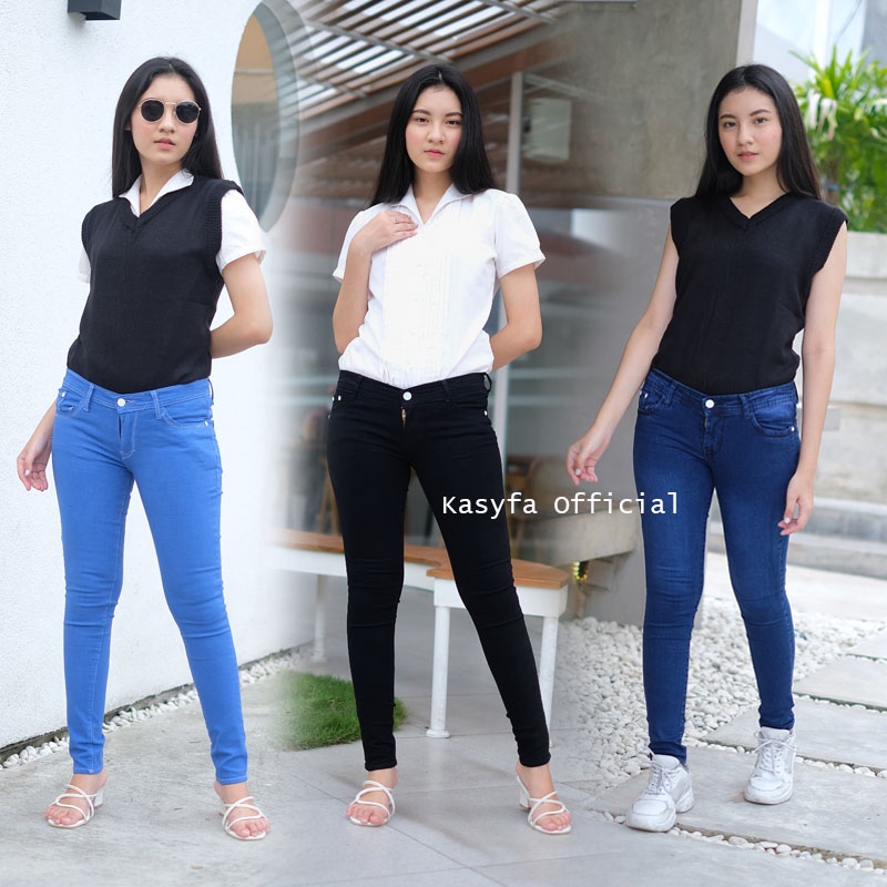 CELANA JEANS PENSIL WANITA // CELANA SKINNY JEANS POLOS