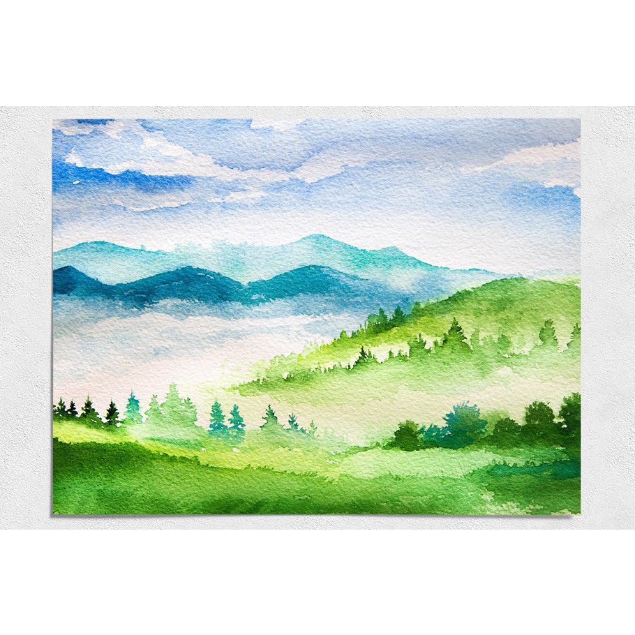 Spring Landscapes Watercolor - Vector Designs