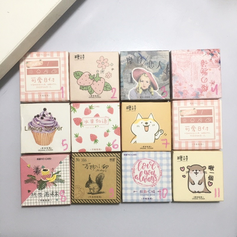 

(45 PCS) STICKER AESTHETIC CUTE BOX STIKER LUCU MURAH BINATANG ORANG BUNGA SCRAPBOOK STIKER HP