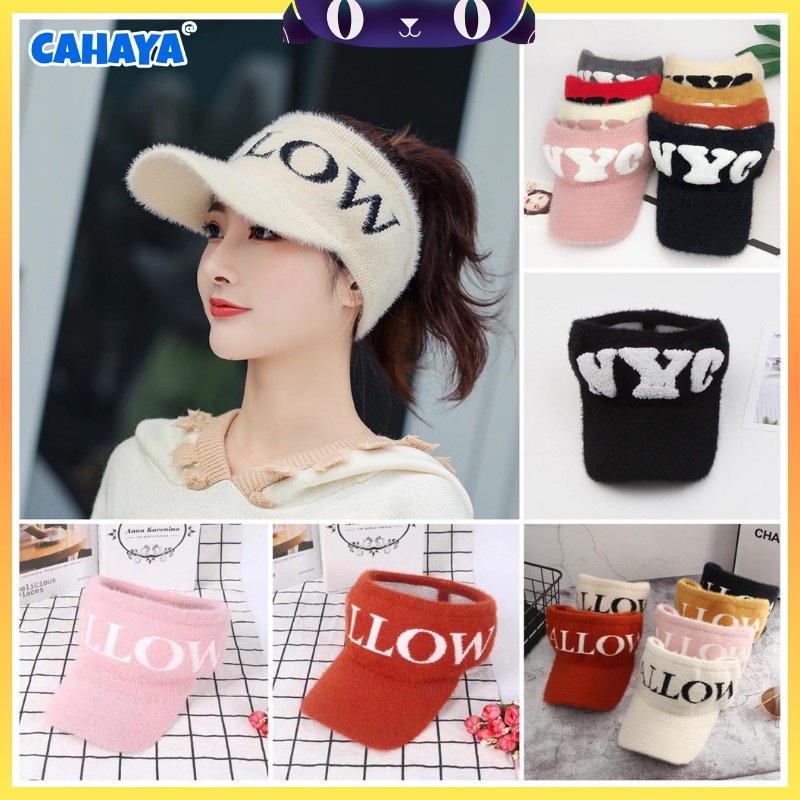 Topi Golf Senam Pantai Import Korea Rajut Karet Woof S13