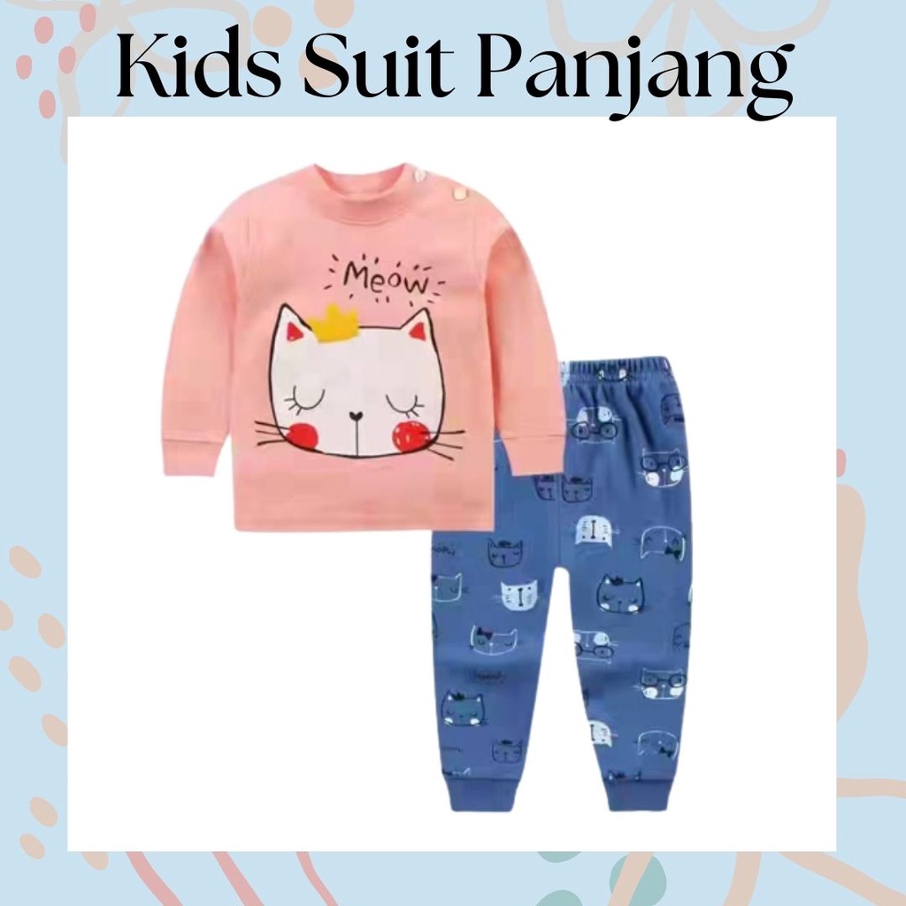 LittleAaron KIDS SUIT PANJANG H5 Setelan Anak Bahan Kaos Lengan Berkualitas Import cewek cowok NEW6