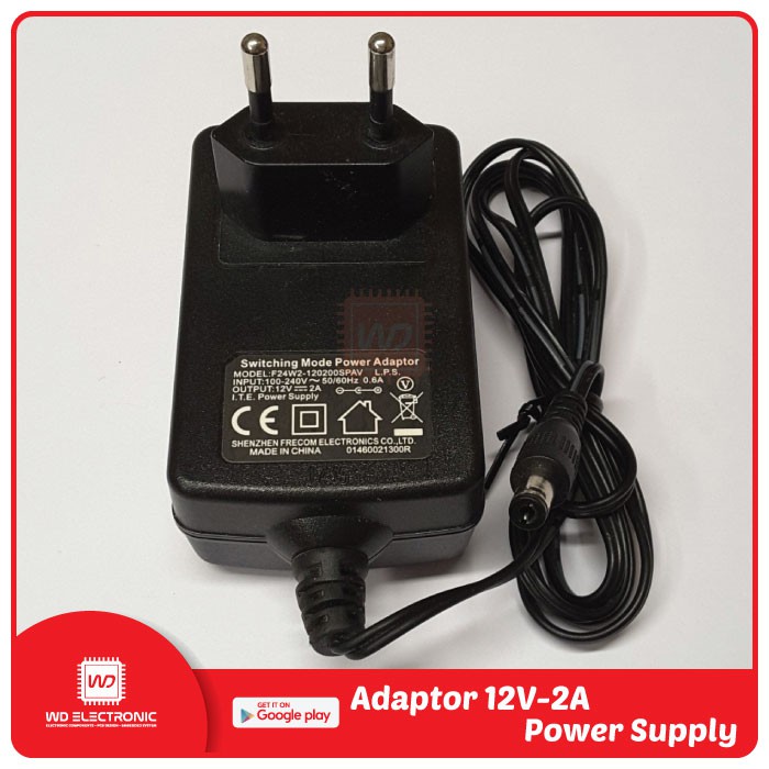 ADAPTOR 12V 2A POWER SUPPLY 12V 2A AC DC